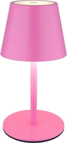 Globo 58488P-LED Lampă de masă VANNIE, reglabilă, cu control tactil, reîncărcabilă, pentru exterior, 3W/5V IP54 1800mAh roz