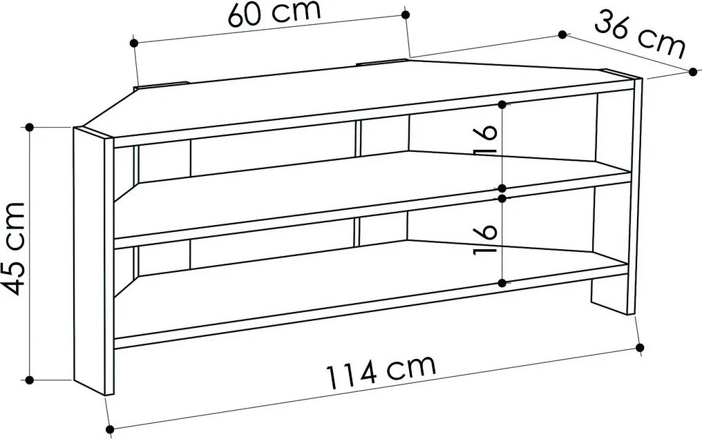 Comoda TV, Hanah Home, Thales Corner, 114x45x36 cm, Mocha