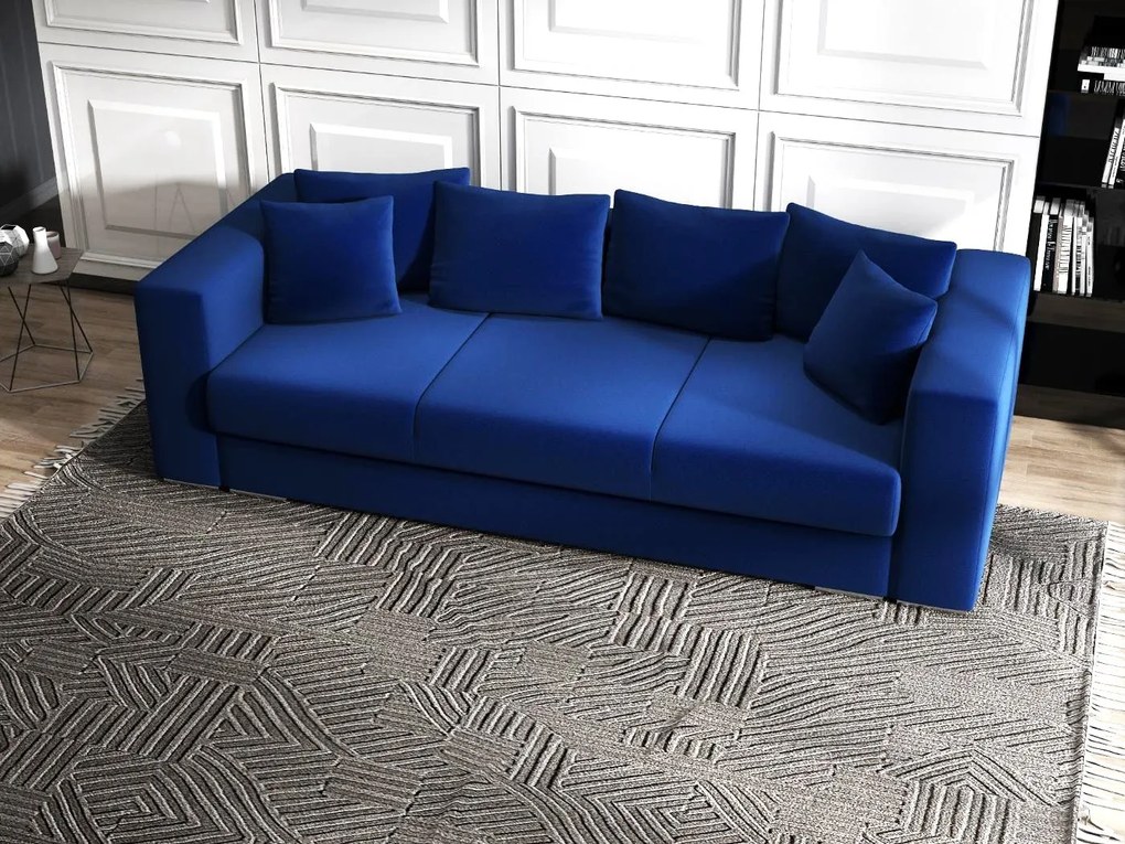 Canapea extensibilă dumonde cu ladă de depozitare si sezut confortabil din spuma high-density, Gloria Royal Blue 240x100 cm