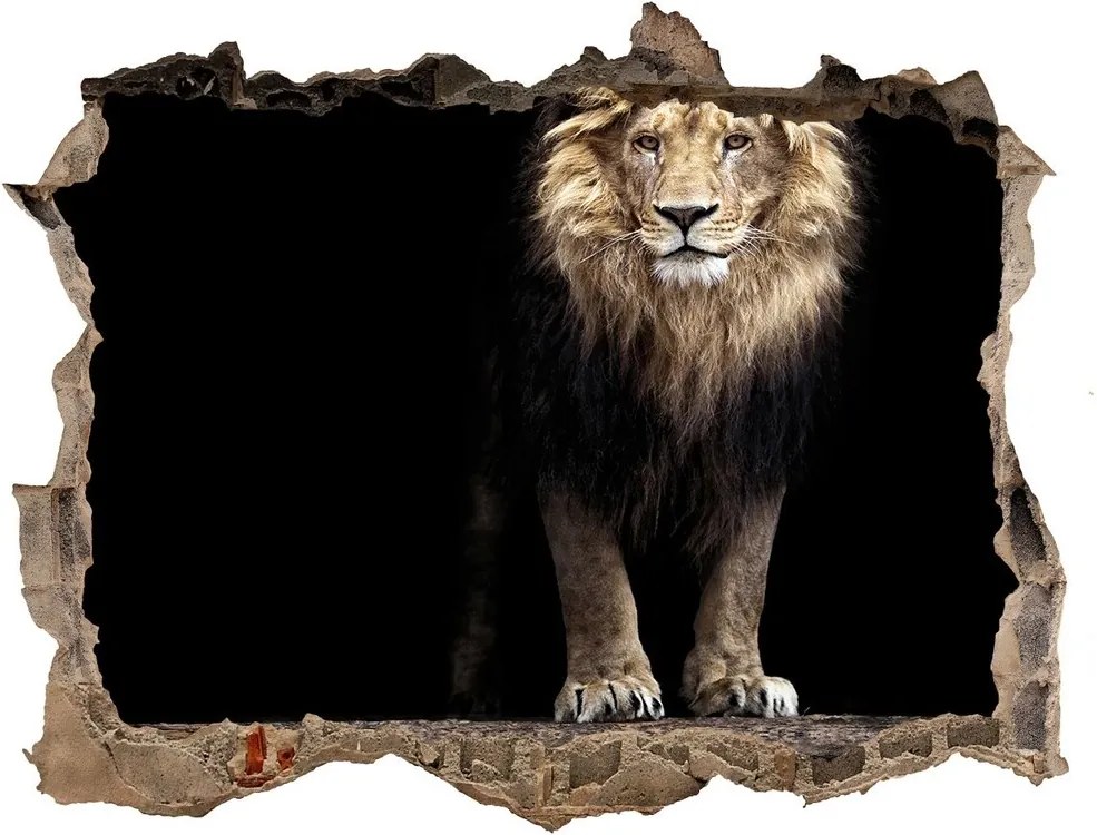 Fototapet un zid spart cu priveliște Portret de un leu