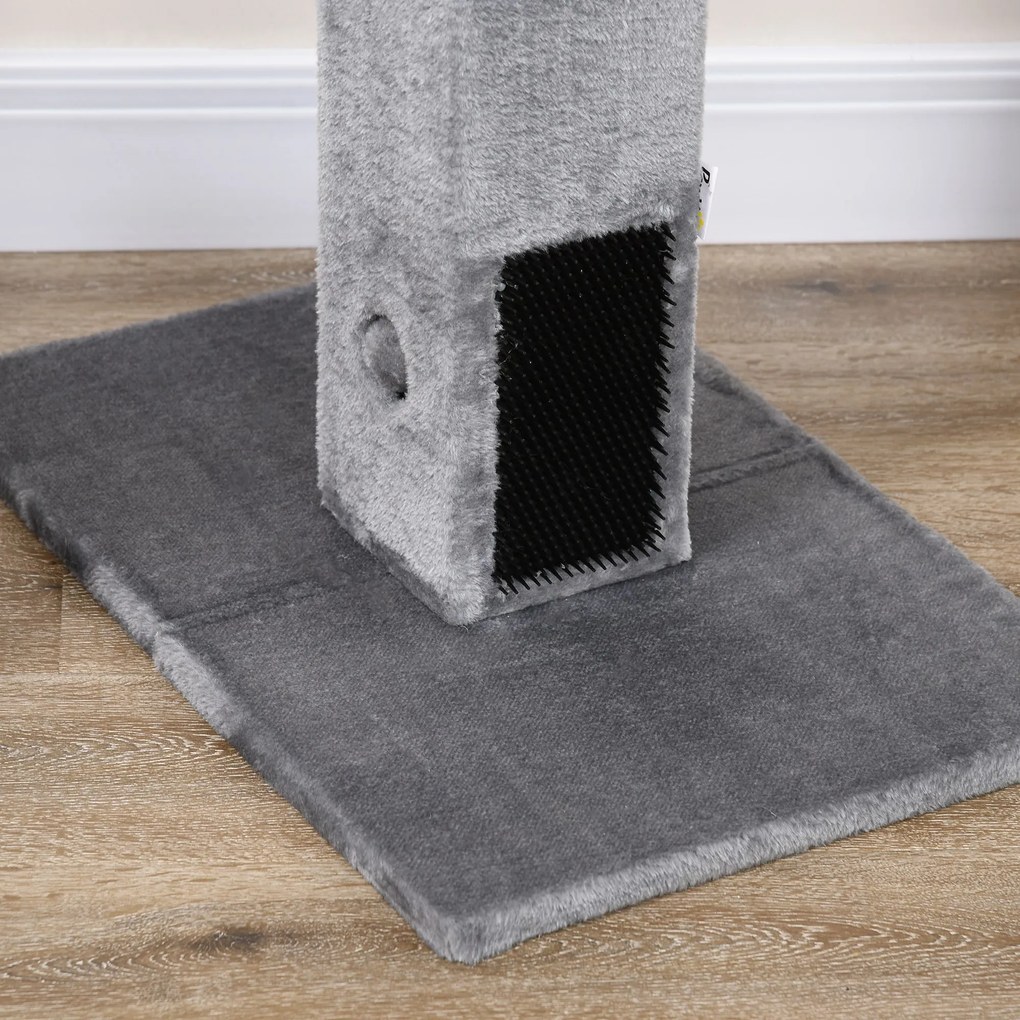 PawHut Ansamblu pentru Pisici cu 2 Mingi de Jucărie și Perie, 59.5x39x79 cm, Gri | Aosom Romania