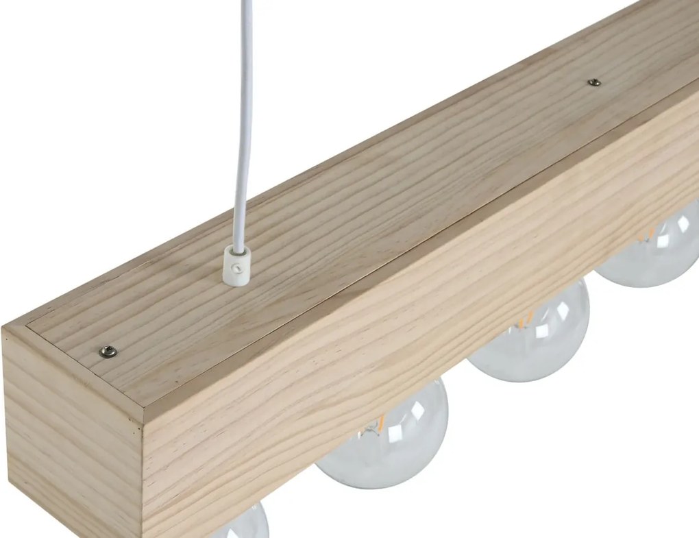 Lustră suspendată din lemn, maro deschis, 30 x 80 x 10 cm, „Gerberoy”