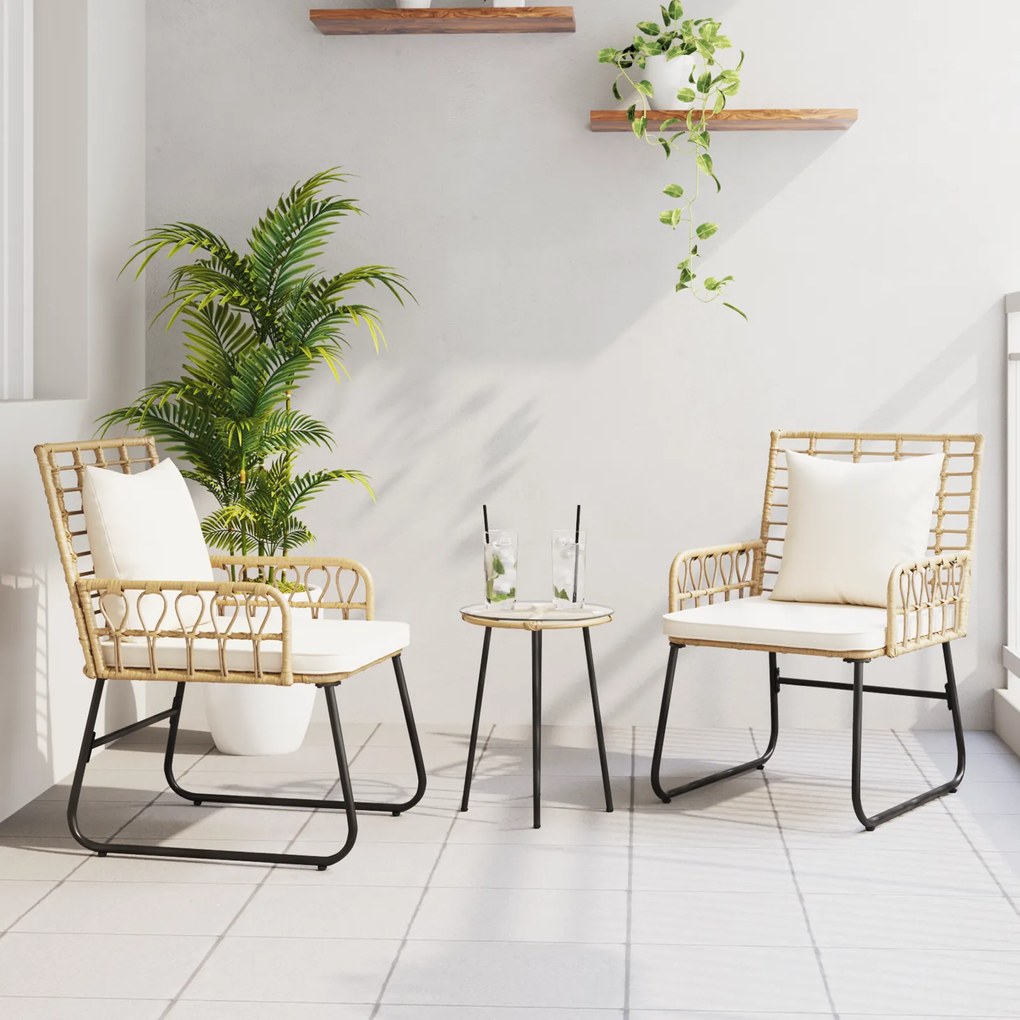vidaXL Set de masă pentru grădină cu pernă 3 pcs Negru, Antracit