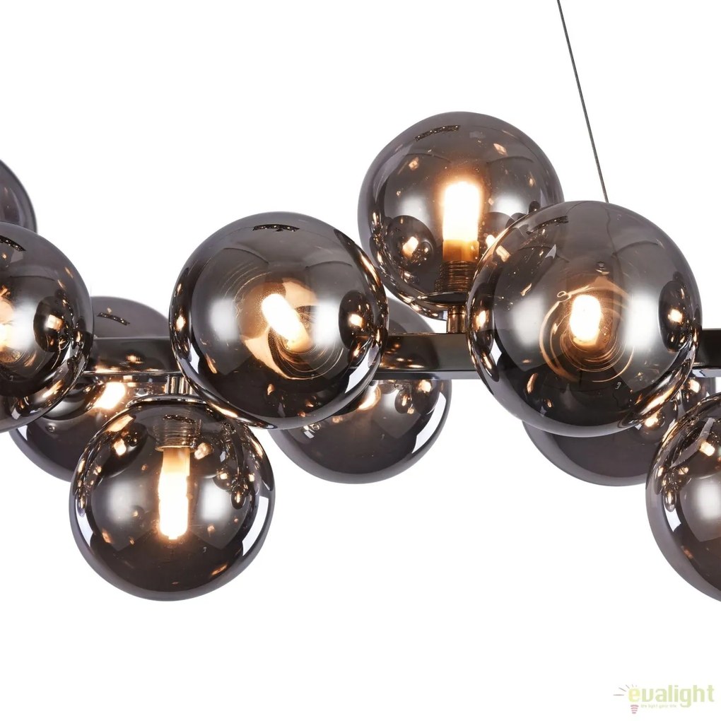 Lustra deosebita cu 25 de surse de lumina Dallas, crom/ fumuriu MYMOD547PL-25CH