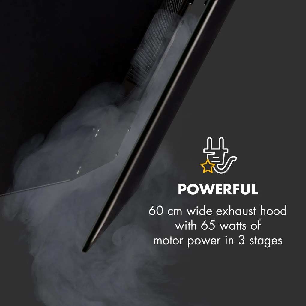 Laurel 60, hotă, 60 cm, 350 m³/h, LED touch, negru