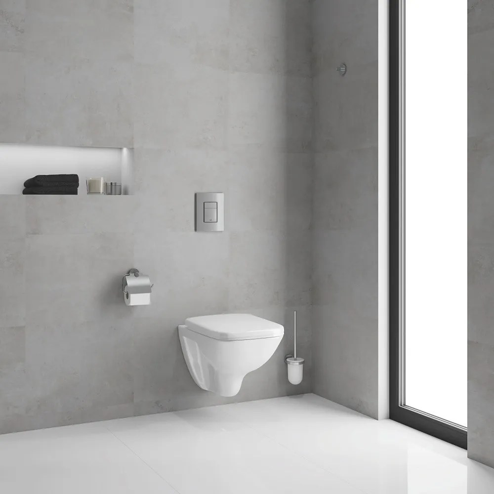 Set Vas WC suspendat cu rezervor incastrat, clapeta si capac Grohe Solido Square 37x53 cm evacuare orizontala
