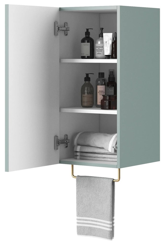 Rafturi suspendate pentru baie Nicole 70 cm - salvie MDF