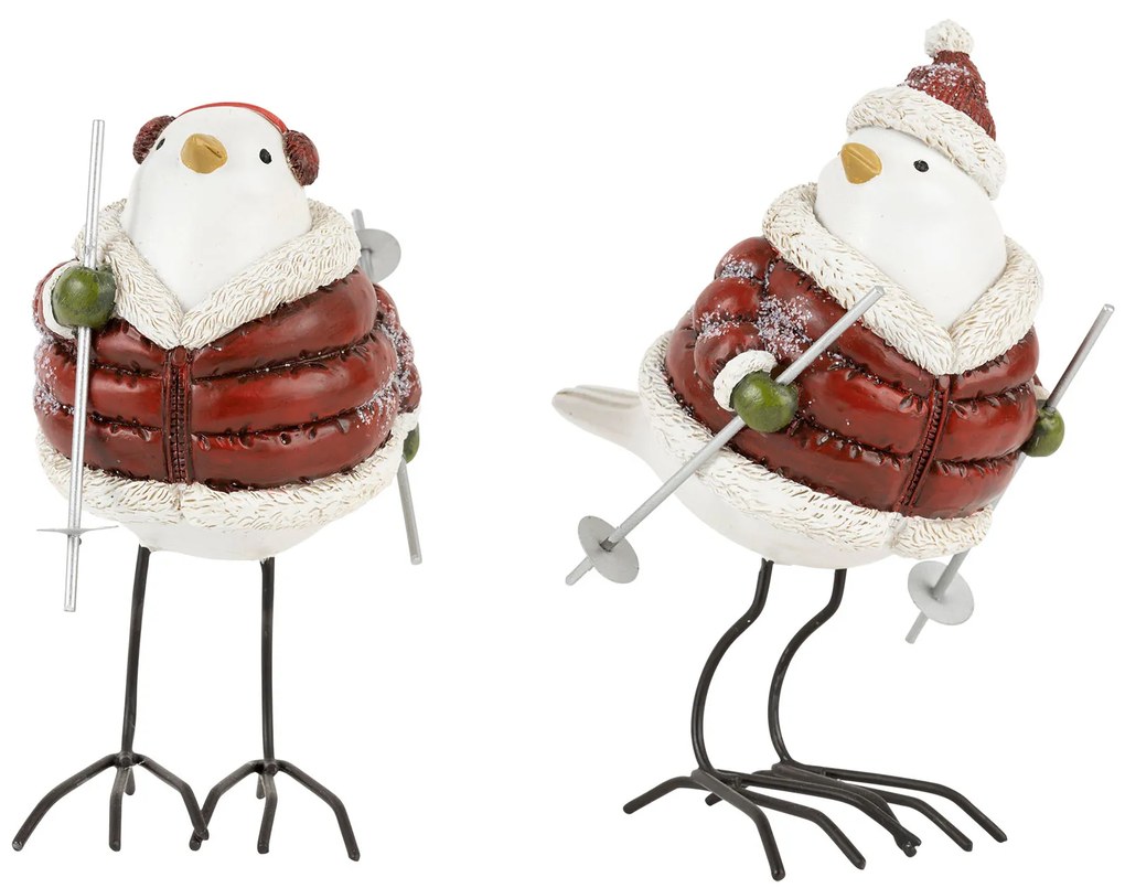 Deco pasari la ski 10,5/9/14,5 cm