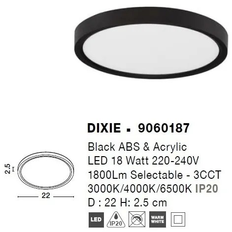 Plafoniera LED design slim DIXIE 22cm