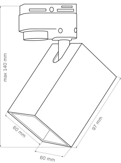 Spot pentru sistem de șină SQUARE 1xGU10/10W/230V negru
