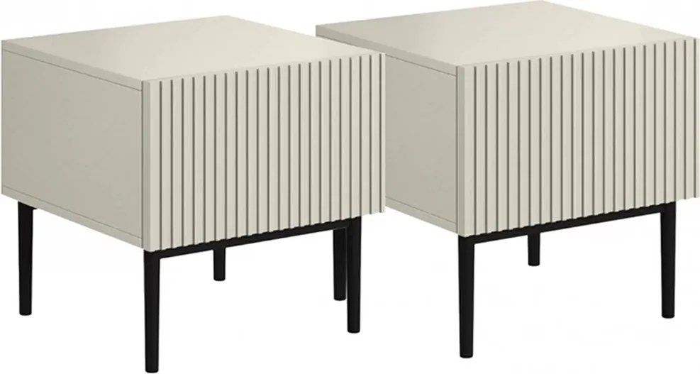 Set noptiera Nicole 46 cm - cashmir / picioare negre