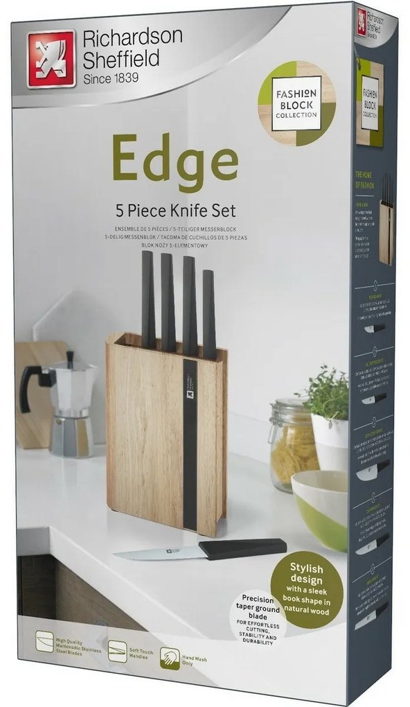 Set de cuțite de bucătărie Amefa din 5 piese însuport EDGE