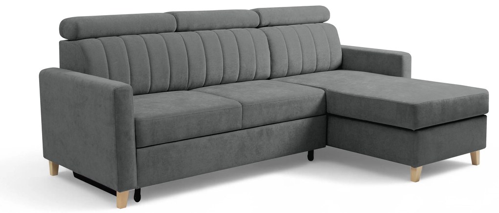 Colțar cu funcție de dormit Vario universal - gri șenil Wind 89