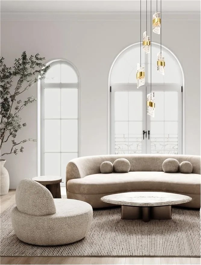 Lustra cu 5 pendule LED design modern Seneca