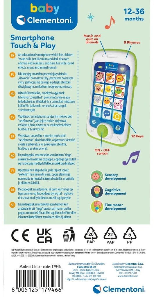 Clementoni Primul meu smartphone, 17 cm