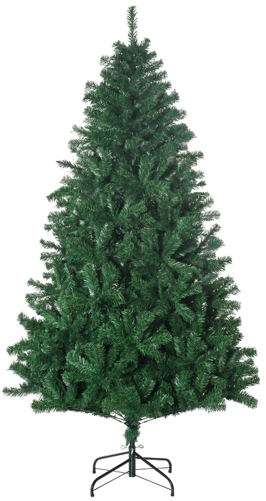 Homcom Albero di Natale Sintetico Folto e Realistico 180 cm Verde Φ115cm