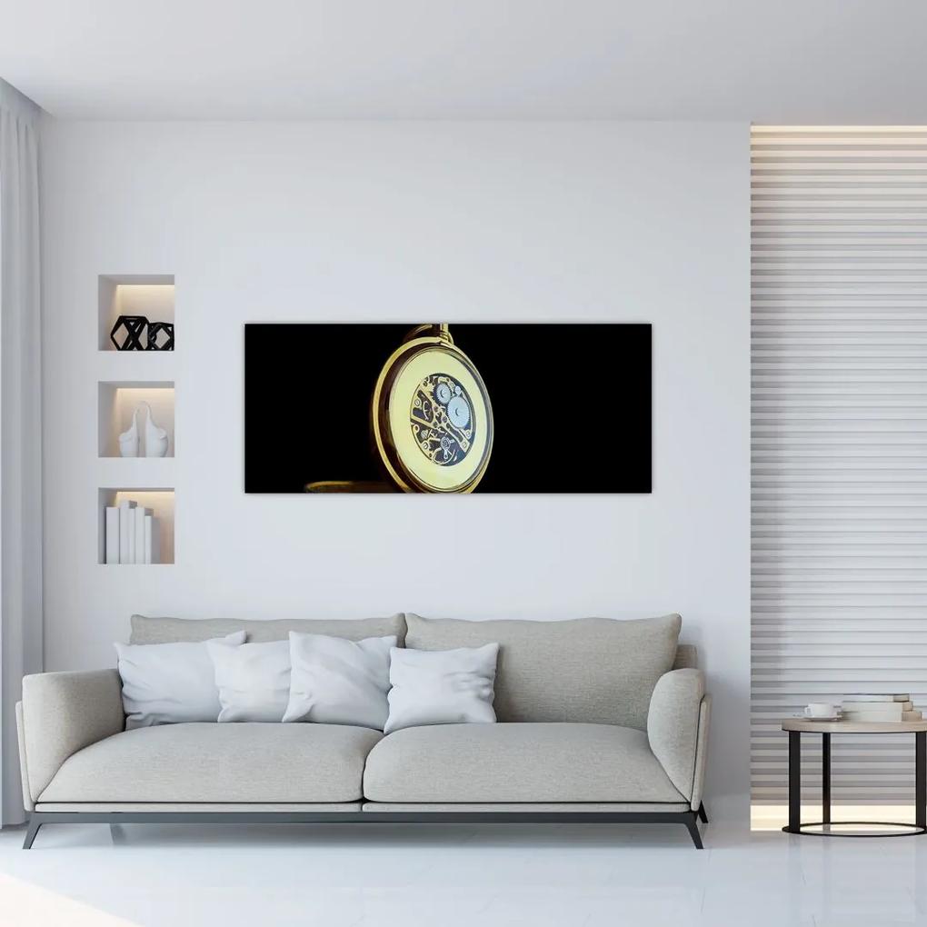 Tablou cu ceas de buzunar de aur (120x50 cm), în 40 de alte dimensiuni noi