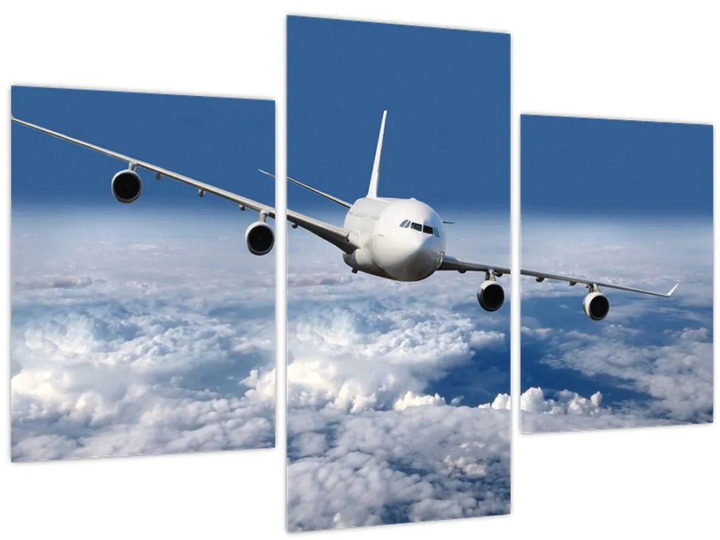 Tablou - Avion în nori (90x60 cm)