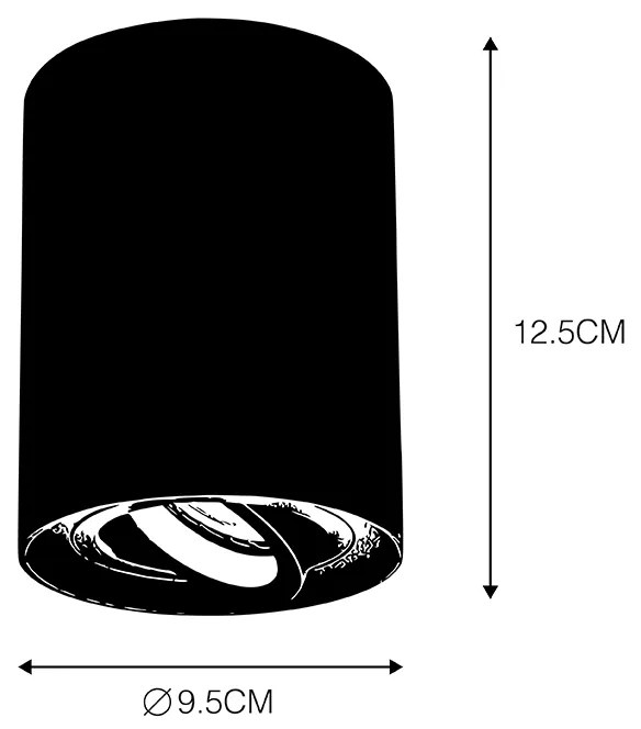 Spot încastrat inteligent negru cu oțel, incl. WiFi GU10 - Rondoo Up