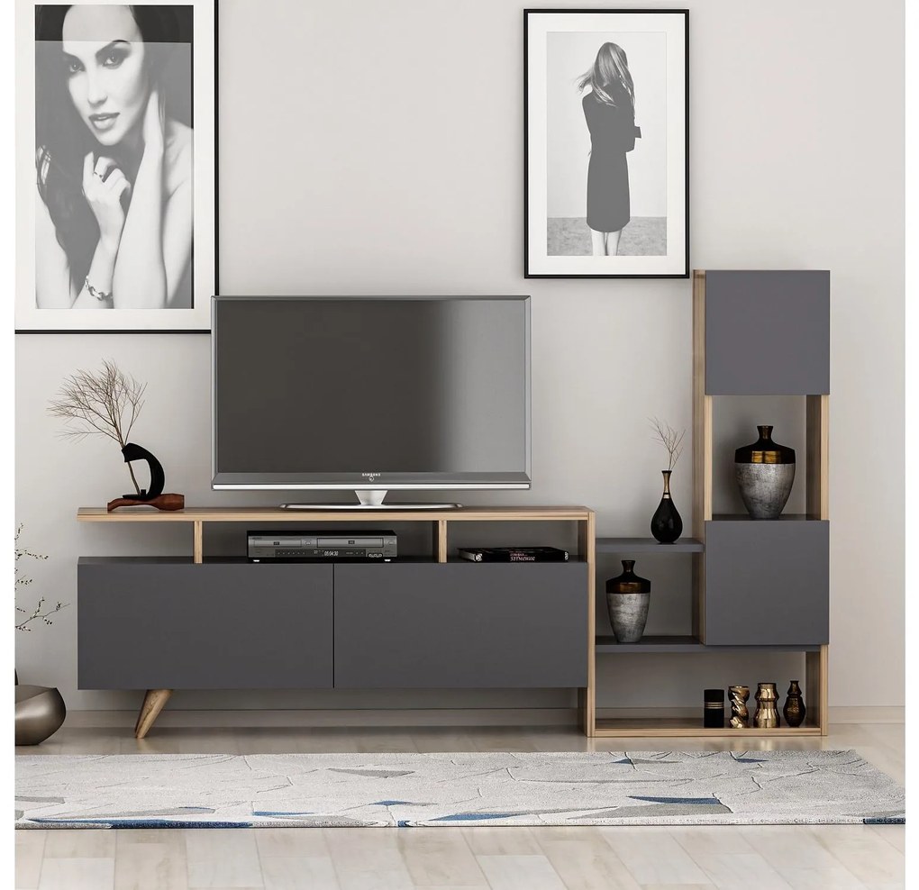 Mobilier living Patovi 2 (Nuc + antracit) . Promo -38%. 1095635