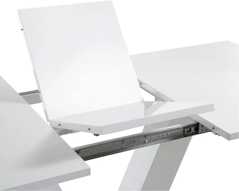 Masă de dining extensibilă cu aspect lucios cu blat suplimentar 90x140 cm Aaron – Støraa