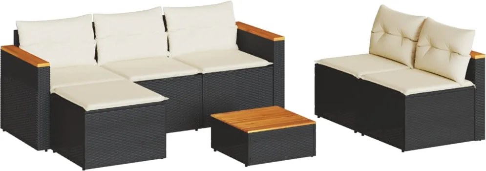 vidaXL Set mobilier de grădină cu perne, 5 piese,poliratan/lemn acacia