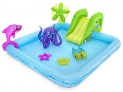 Piscina gonflabila cu loc de joaca pentru copii, Fantastic Aquarium, 239x206x86 cm, Bestway