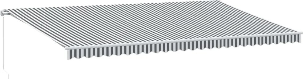 vidaXL Copertină retractabilă manual cu LED, antracit/alb, 600x350 cm