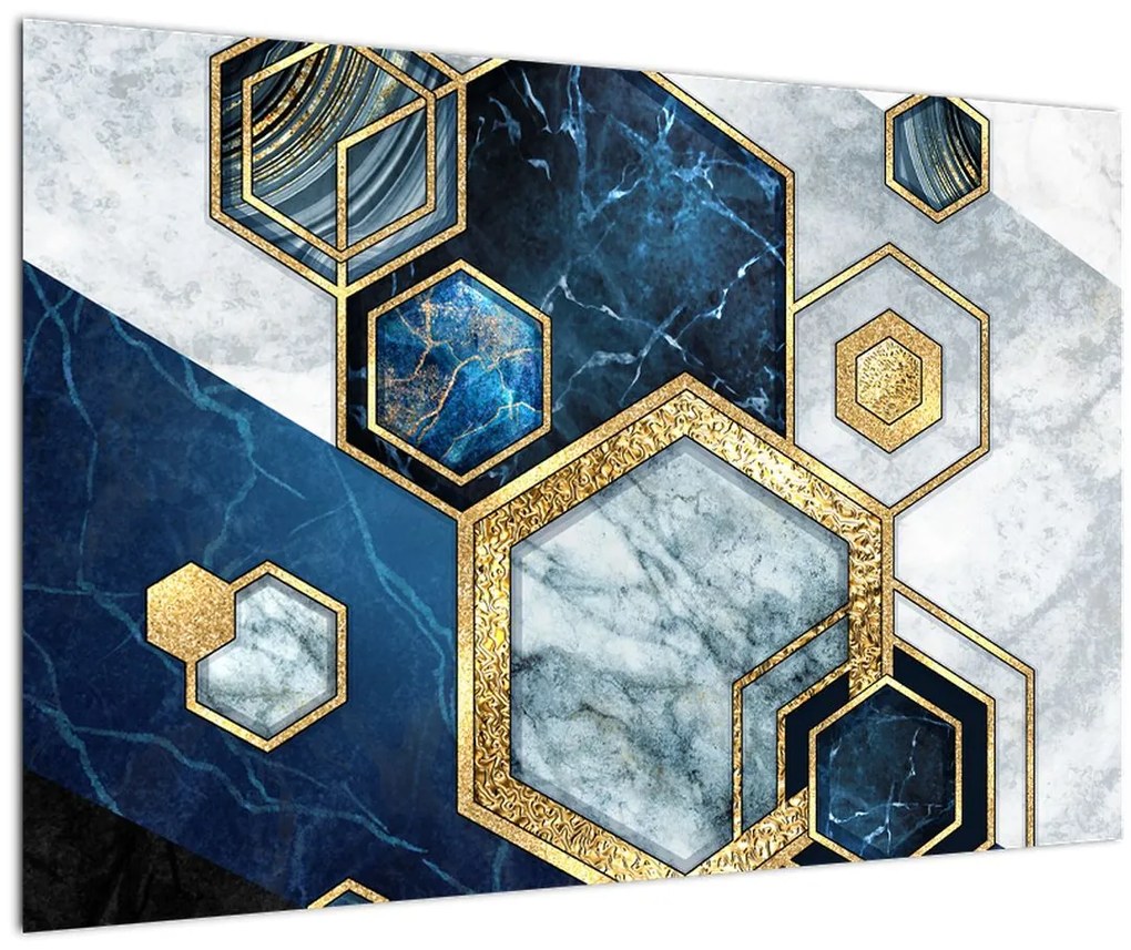 Tablou - Hexagoane de marmură (90x60 cm)