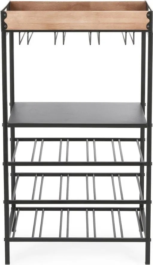 Dulap vinotecă negru din metal număr de sticle 15, 48,5x84,5x34 cm Isaac – Yes Everyday