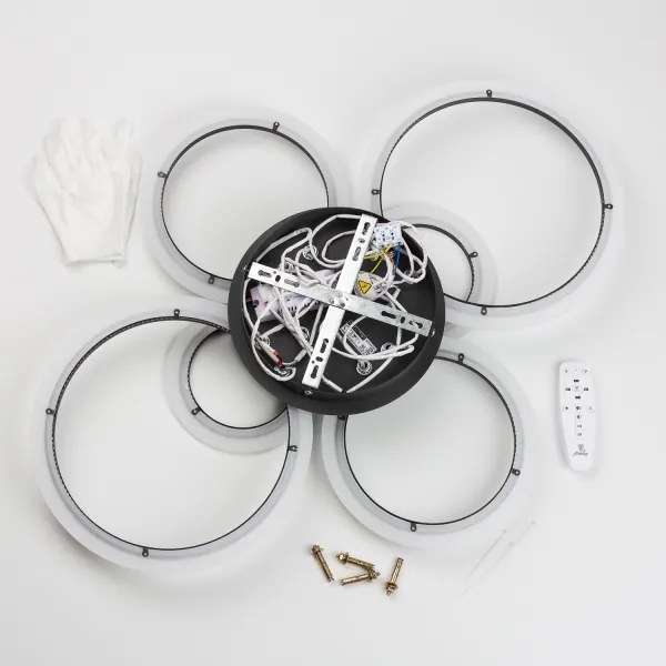 Lustră LED dimabilă aplicată Brilagi ORBITS LED/85W/230V 3000-6500K negru + telecomandă