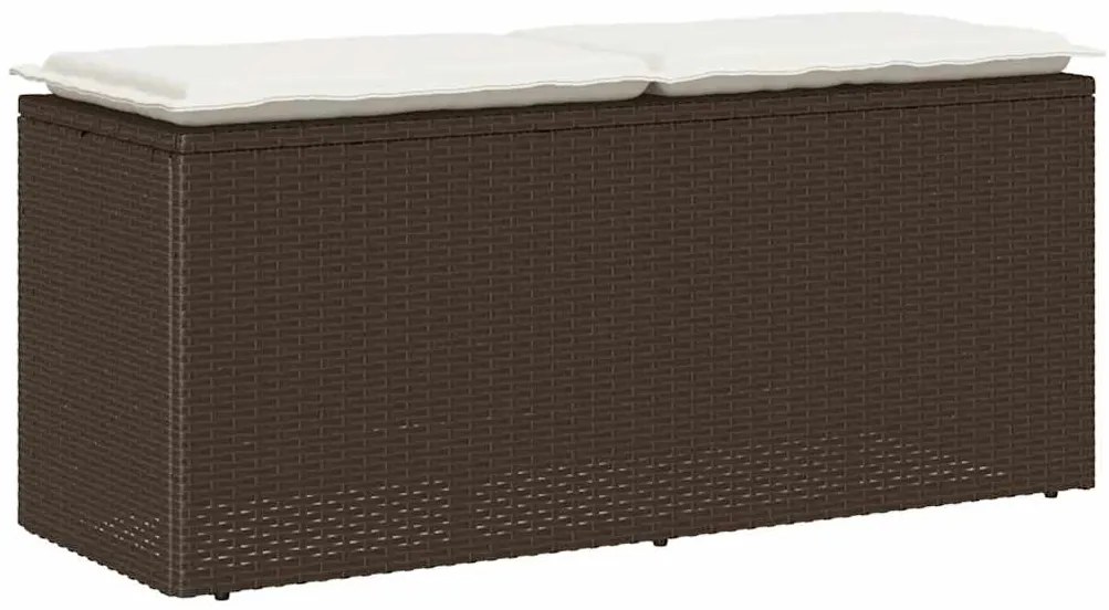 vidaXL Bancă de grădină cu pernă maro 110x40x44 cm polirattan