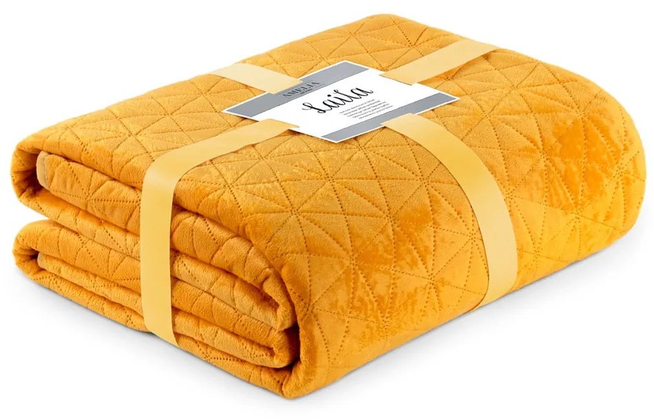 Cuvertură AmeliaHome Laila Honey, 220 x 240 cm, galben