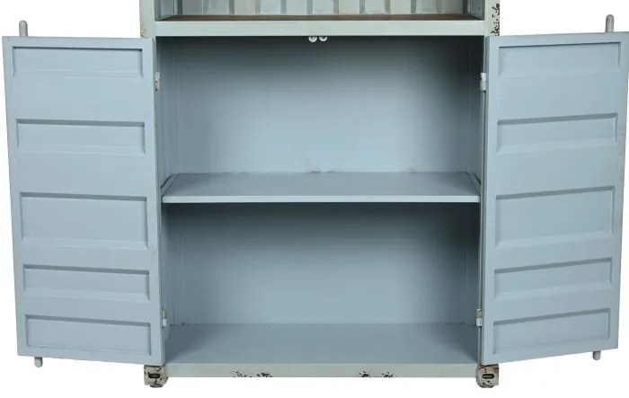 Bufet, turcoaz, din metal, stil industrial, Cargo