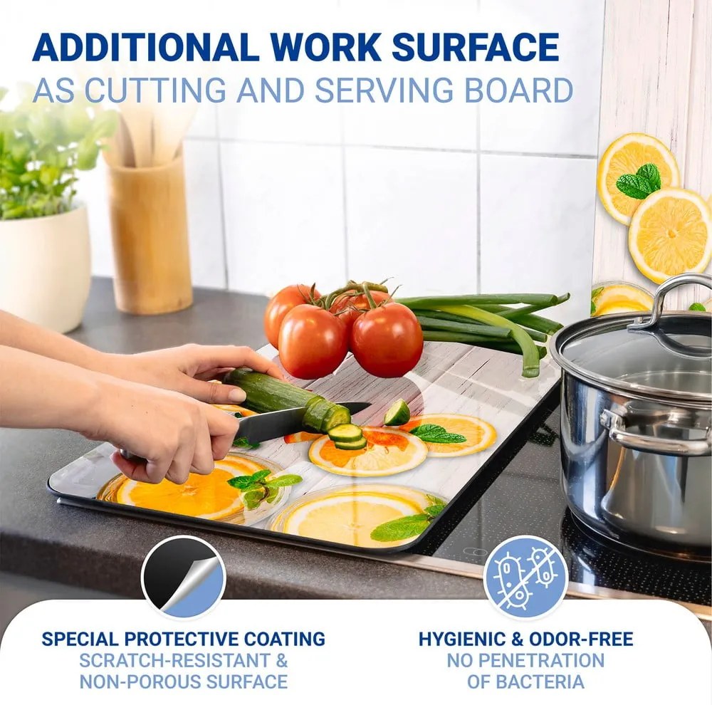 Protecții de aragaz 2 buc. din sticlă temperată 52x30 cm Lemons – Wenko