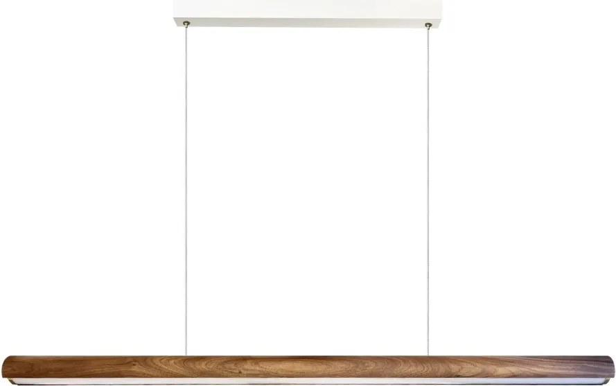 Lustra suspendata LED design liniar din lemn Akeno