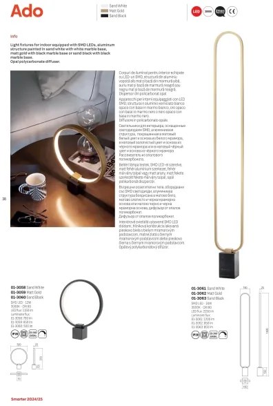 Lampadar LED dimabil Redo 01-3061 ADO LED/24W/230V alb