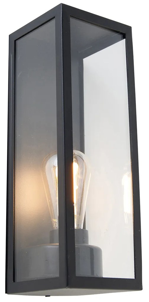 Lampa de perete inteligentă de exterior neagră cu sticlă incl. WiFi ST64 - Rotterdam Long