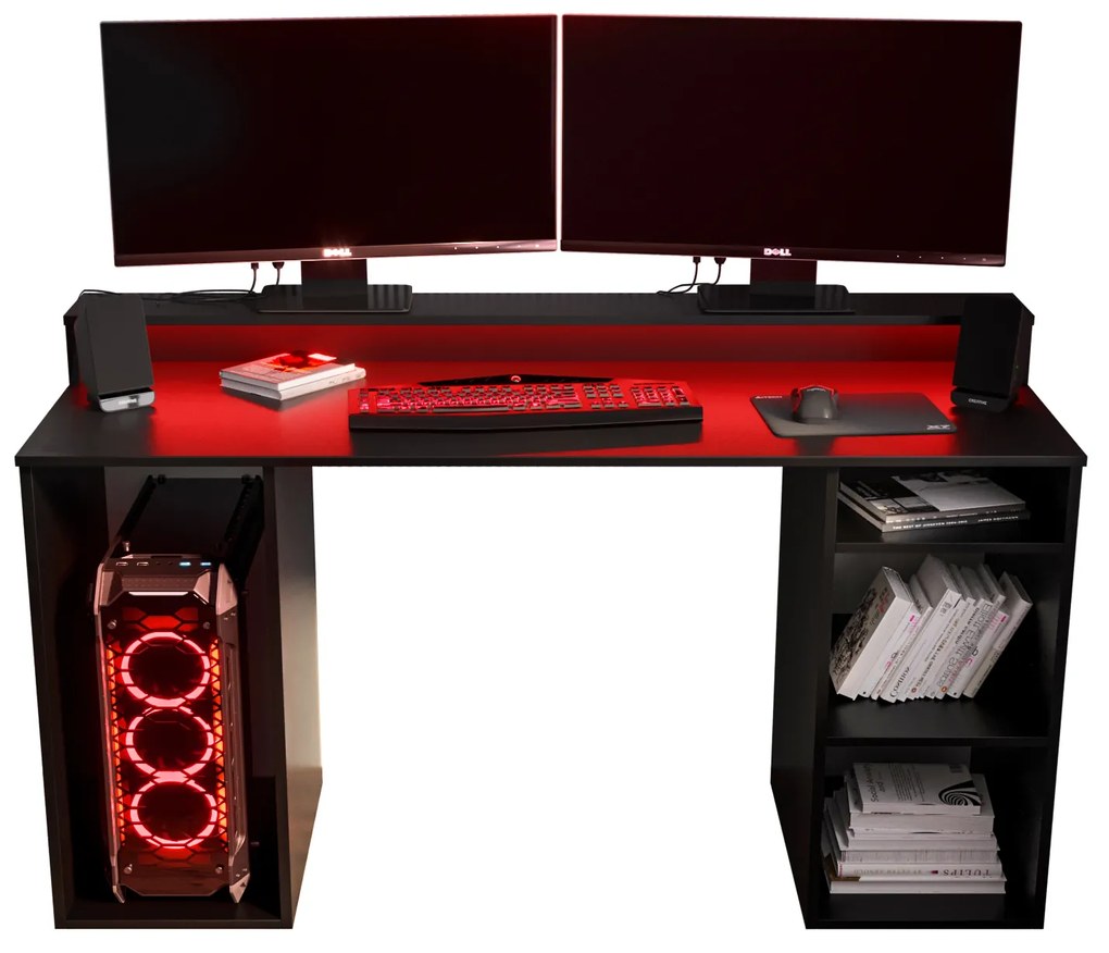 Masă PC pentru gaming Garrick 1 (negru) (cu iluminat LED RGB). 1064134
