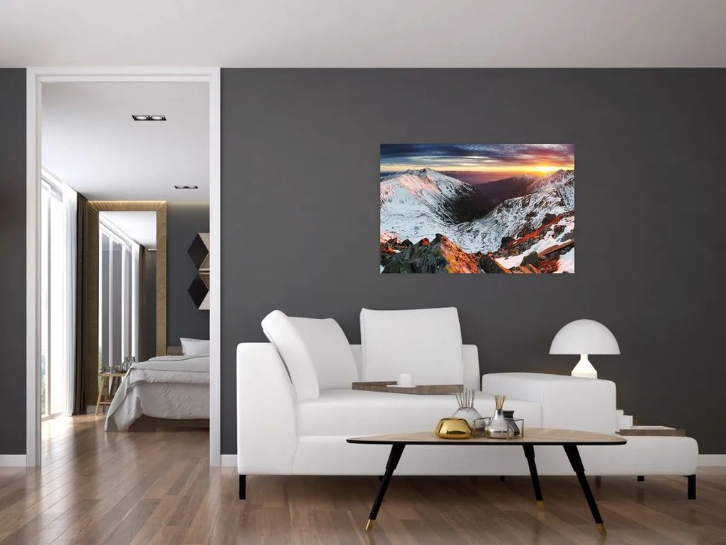 Tablou - Panoramă montană de iarnă (90x60 cm)