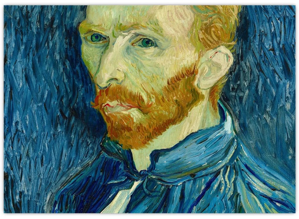 Tablou pe sticlă - Vincent van Gogh, Self-Portrait, reproducere (70x50 cm)