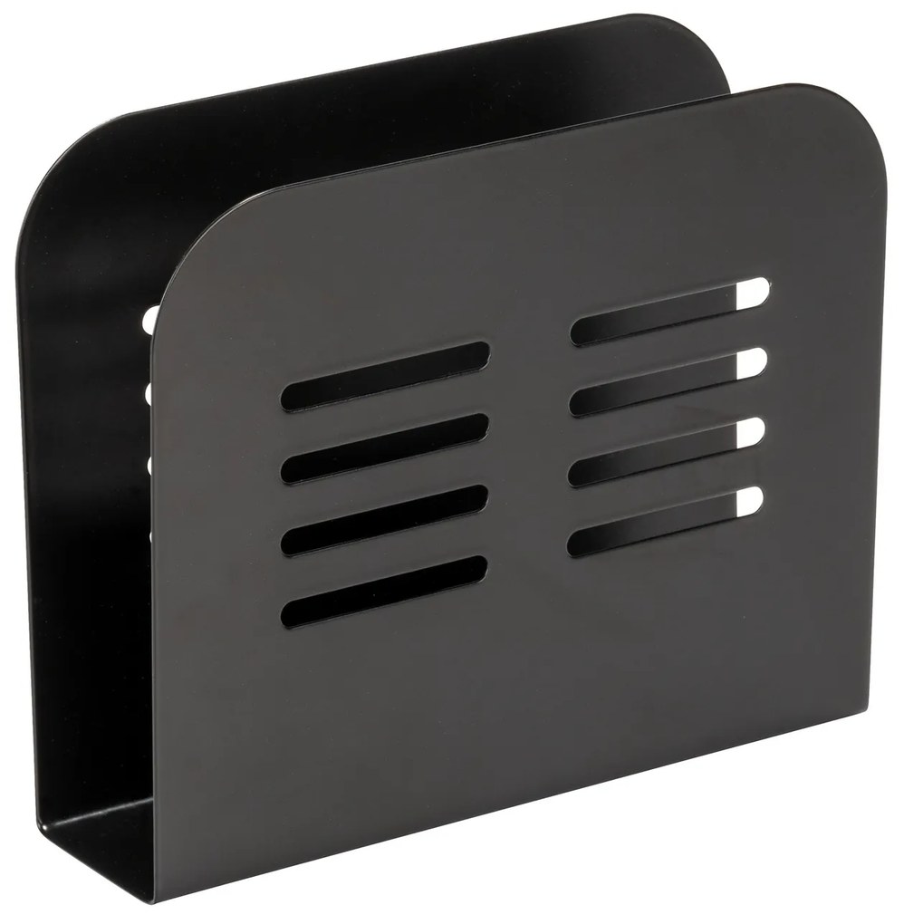 Suport pentru servetele, Wenko Baco, negru, din metal, 15 cm x 12.5 cm x 4 cm