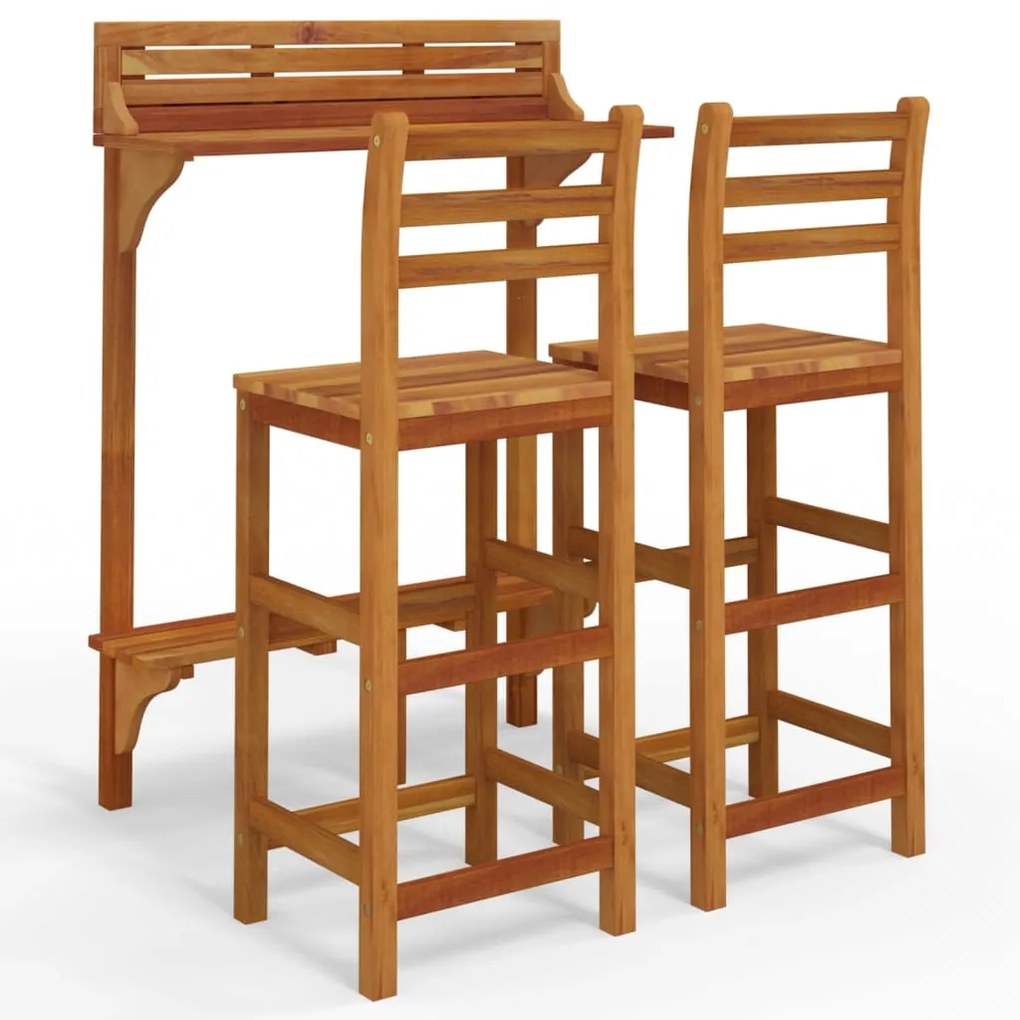 3116002 vidaXL Set mobilier de bar de grădină, 3 piese, lemn masiv de acacia