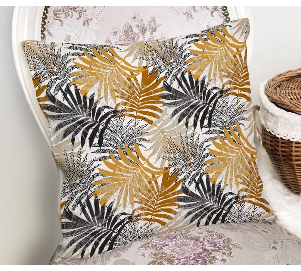 Set 4 fețe de pernă decorative Minimalist Cushion Covers Autumn Leaves, 45 x 45 cm