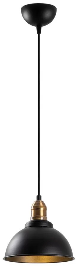 Lustră neagră cu abajur din metal ø 21 cm Varzan – Opviq lights