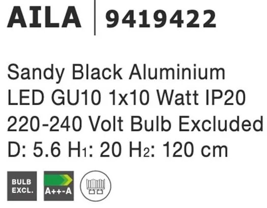 Pendul design modern Aila negru
