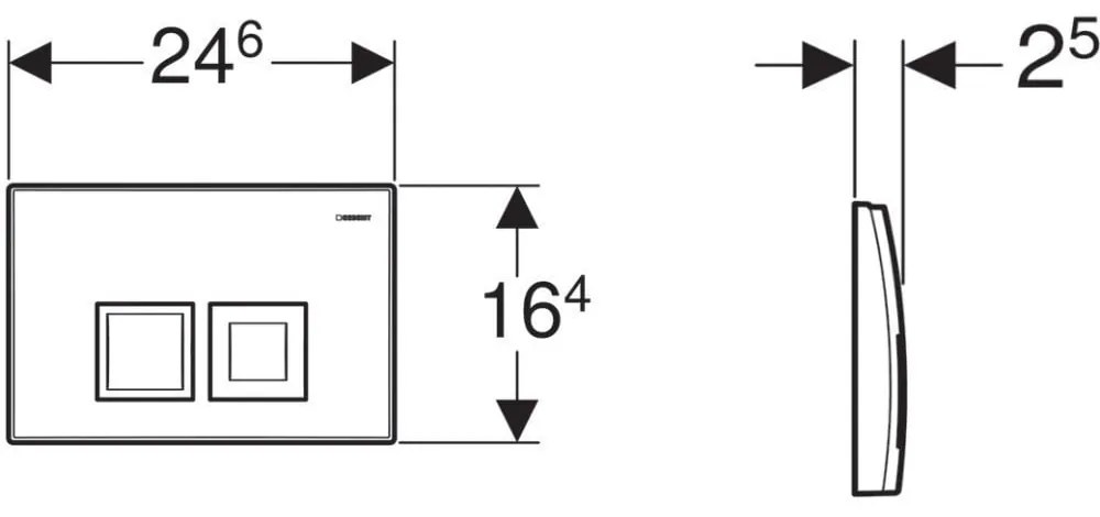 Placuta dubla actionare Geberit Delta 35,crom - GEB115.135.21.5