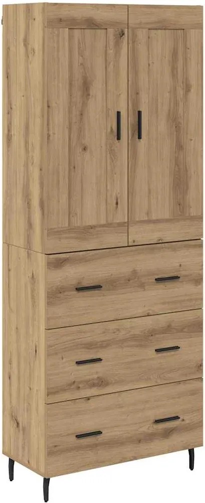 vidaXL Bufet cu sertar 2 pcs Stejar Artizanal Lemn compozit