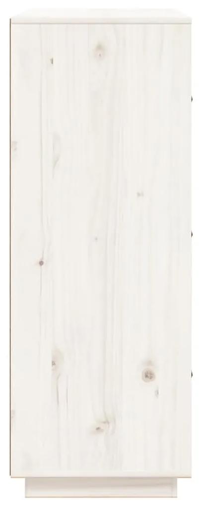 Dulap inalt, alb, 67x40x108,5 cm, lemn masiv de pin 1, Alb