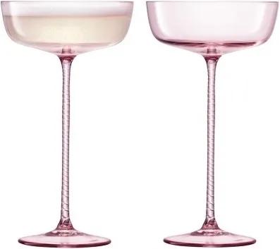 Set 2 pahare sampanie LSA International Champagne Theatre Saucer 190ml Braid/Dawn Pink